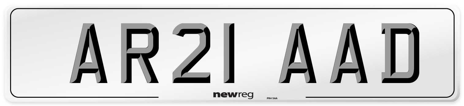 AR21 AAD Number Plate from New Reg